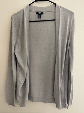 Gap Gray Open Front Long Sleeve Knit Cardigan Sweater Size Small